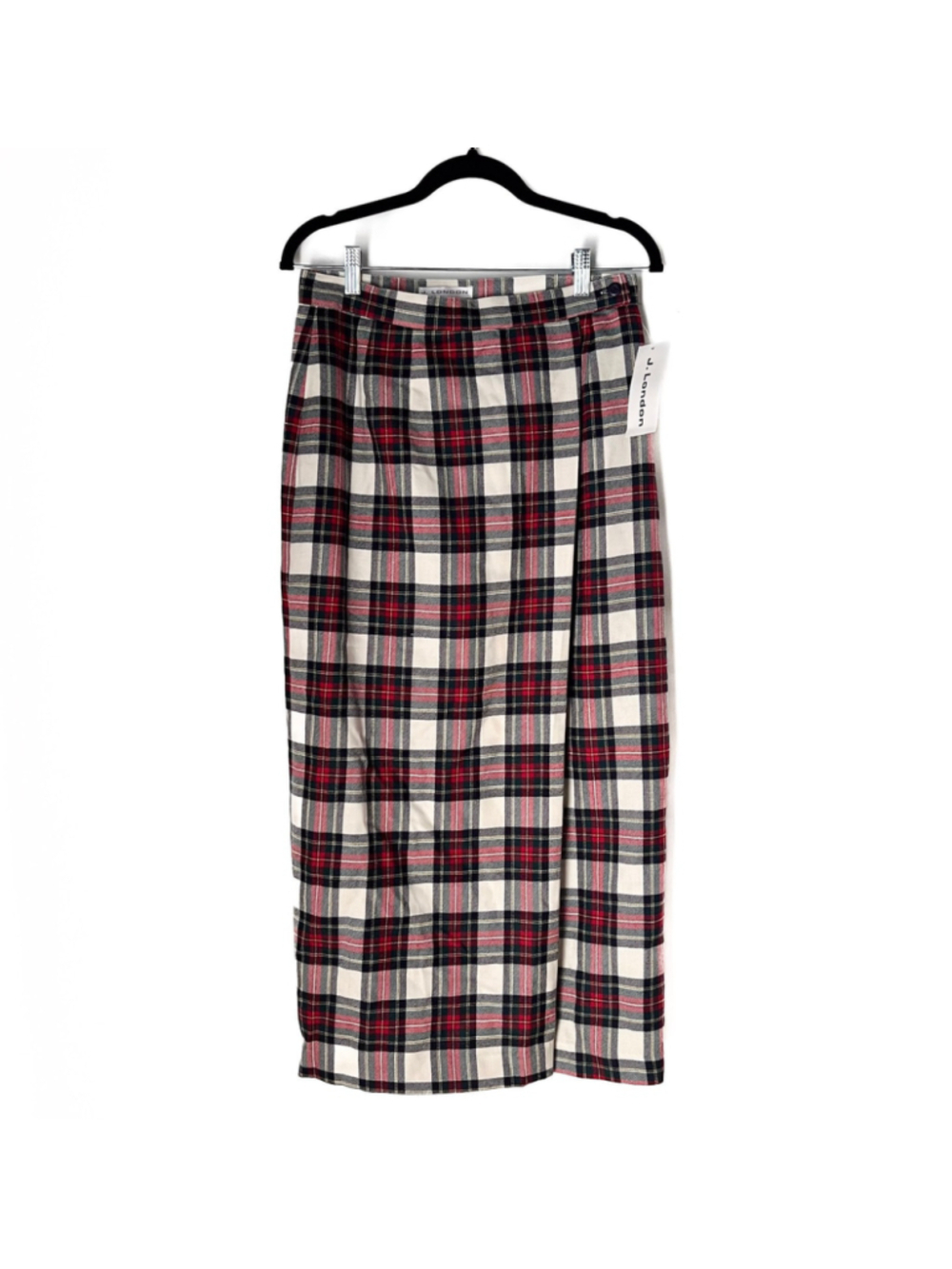 NWT Vtg J. London 8 Plaid Midi Skirt 100% Wool Pencil Skirt Dark Academia Preppy